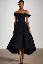Off the Shoulder Black A Line Knee-Length Formal Dress