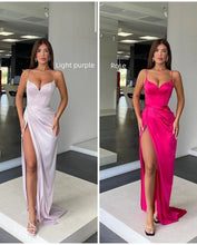 Long Mermaid Sweetheart Sleeveless Spaghetti Strap Prom Dress with Slit