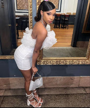 White Short Homecoming Dress With Ruffles Party Dress Y1544
