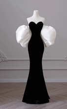 Black one-shoulder evening dress high-end mermaid banquet temperament prom dress Y4382