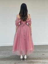 Powder Pink Tulle Dress Engagement Dress Corset Dress Cocktail Dress Evening Dress Y4775