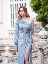 Sheath / Column Fashion Evening Dresses High Split One Shoulder Long Sleeveless Floor Length Prom Dresses