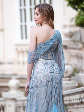 Sheath / Column Fashion Evening Dresses High Split One Shoulder Long Sleeveless Floor Length Prom Dresses