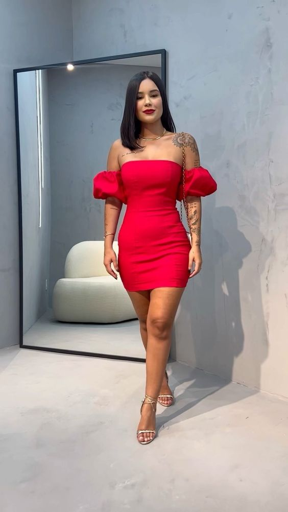 Strapless Red Homecoming Dress Red Cocktail Dress Y2187