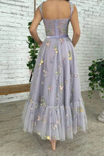 Chic Sleeveless A Line Ankle Length Tulle Prom Dresses