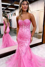 Evie |Mermaid Sweetheart Neck Lace Long Prom Dress With Appliques