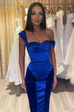 Simple Regal Sapphire Off The Shoulder Mermaid Long Prom Dress
