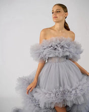 Ruffles Tulle Robe for Maternity Photoshoot Sheer Off Shoulder Maternity Robe Pregnant Baby Shower Prom Gown