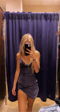 purple satin homecoming dress night outfit dress Y2962