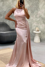 Elegant Long Mermaid Jewel Satin Formal Prom Dress