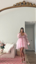 Pink A-line Puffy Dress Pink Homecoming Dress Y2428