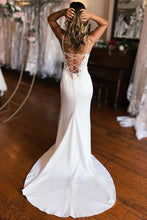 A-line Sheath Lace-Up Back Wedding Dress with Slit