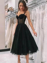 Cute Black Straps A Line Sleeveless Homecoming Party Dresseses