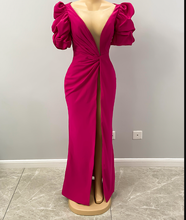 High Split Mermaid Long Evening Dress Hot Pink African Party Dress Y1900