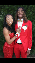 Elegant Red Sequins Mermaid Prom Dress,Red Evening Gown Y5571