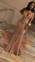 Shiny Sweetheart Neckline Mermaid Sequins Evening Dress Charming Evening Gown Y814