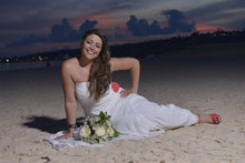 Chiffon Sheath Sweetheart Beach Wedding Dress With Ruffle Sweep Train, MW129