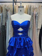 A Line Strapless Sweetheart Satin Long Prom Dress with Keyhole