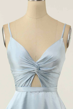 A-line V Neck Twist Knot Cut-Out Pleated Mini Homecoming Dress Y1866