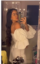 Cute White Short Sleeves Homecoming Dress White Party Gown Y7130
