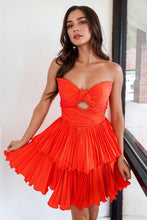 A-Line Strapless Keyhole Short Orange Homecoming Dress PD538