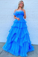 Off-the-Shoulder Ruffle Layers Tulle Prom Dress SYP144