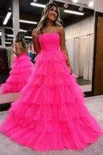 Strapless Pleated Multi-Layers Tulle Prom Dress SYP148