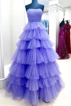 Strapless Pleated Multi-Layers Tulle Prom Dress SYP148