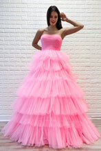 Strapless Pleated Multi-Layers Tulle Prom Dress SYP148