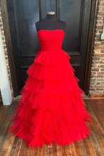 Strapless Pleated Multi-Layers Tulle Prom Dress SYP148