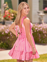 A-line Sweetheart Ruffled Homecoming Dress With Bow Straps SYH104