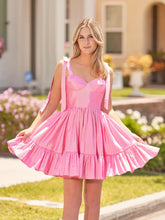 A-line Sweetheart Ruffled Homecoming Dress With Bow Straps SYH104