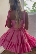 A-line Pink Ruffle Cute Sweetheart Homecoming Dresses PD491