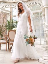 Wedding Dresses V Neck  Lace Tulle Sleeveless Romantic with Lace