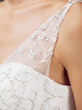 Princess A-Line Wedding Dresses V Neck  Lace Taffeta Sleeveless