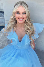 A Line V Neck Organza Ruffles Homecoming Dress SYH105