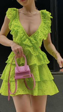 Green A-line V Neck Homecoming Dress Summer Casual Dress Y2629
