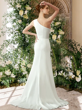 Wedding Dresses One Shoulder  Chiffon Sleeveless Simple Sexy