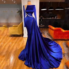 Elegant Modest Royal Blue Evening Dresses Y4193