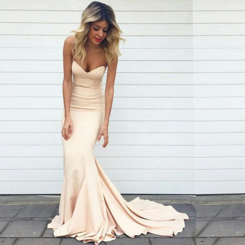 Simple Chiffon Bridesmaid Dresses Mermaid Sweetheart Neck Prom Dresses