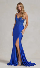 Royal Blue Prom Dress with Lace Bodice SYP55
