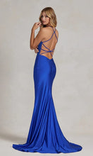 Royal Blue Prom Dress with Lace Bodice SYP55