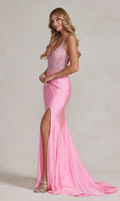 Pink Prom Dress with Lace Bodice SYP56