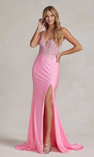 Pink Prom Dress with Lace Bodice SYP56