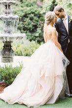Ball Gown Tulle Spaghetti Straps Open Back Wedding Dresses, Bridal Gown, MW580