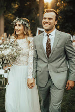 Beautiful A-line Tulle Lace Long Sleeves Wedding Dresses, Bridal Gowns, MW590