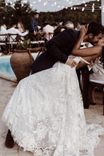 Beautiful A-line V-neck Lace Straps Long Wedding Dresses, Bridal Dress, MW523