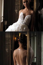 Beautiful Wedding Dresses A-line Scoop Hand-Made Flower Beading Bridal Gown,MW449