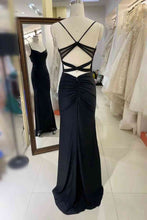 Black Pleated Prom Dress With Spaghetti Straps SYP119