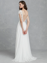 Wedding Dresses Bateau Neck  Satin Long Sleeve Mordern Backless with Buttons